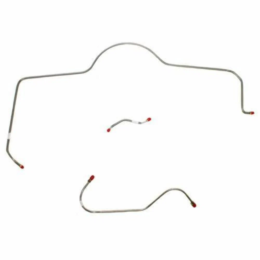 1965 Dodge Coronet Front Brake Line Kit Power Brakes 3 Set Stainless - RKT6502SS